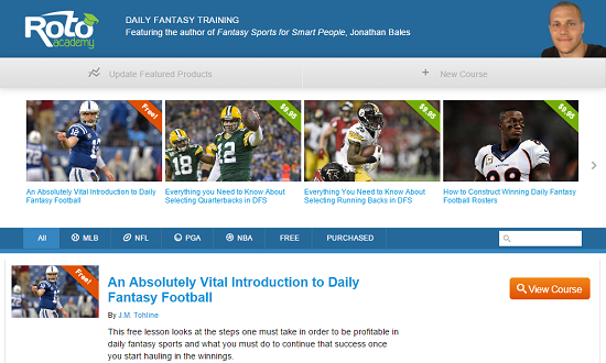Daily Fantasy NFL Courses Now Available on RotoAcademy